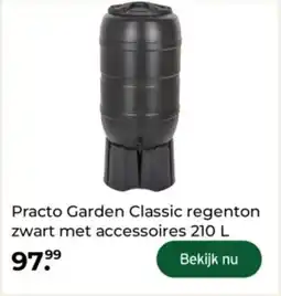 GAMMA Practo Garden Classic regenton zwart met accessoires aanbieding