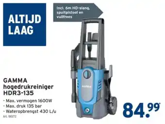 GAMMA Gamma hogedrukreiniger HDR3-135 aanbieding