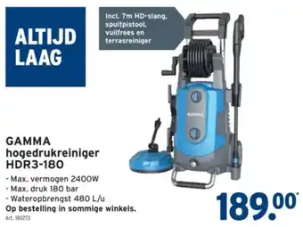 GAMMA Gamma hogedrukreiniger HDR3-180 aanbieding