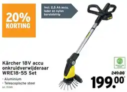 GAMMA Kärcher 18V accu onkruidverwijderaar WRE18-55 Set aanbieding