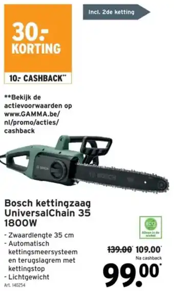 GAMMA Bosch kettingzaag UniversalChain 35 aanbieding