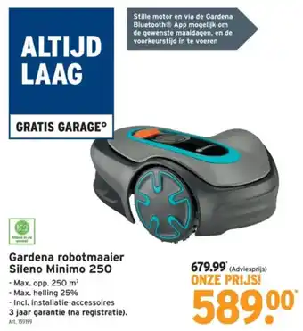 GAMMA Gardena robotmaaier Sileno Minimo 250 aanbieding