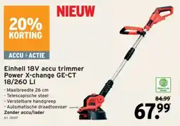 GAMMA Einhell accu trimmer Power X-change GE-CT 18/260 LI aanbieding