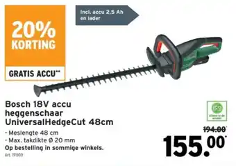 GAMMA Bosch accu heggenschaar Universal Hedge Cut aanbieding