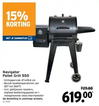 GAMMA Navigator Pellet Grill 550 aanbieding