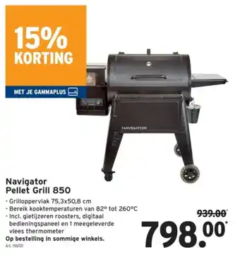 GAMMA Navigator Pellet Grill 850 aanbieding