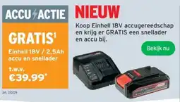 GAMMA Koop Einhell 18V / 2,5 accu bij. accu bij. aanbieding