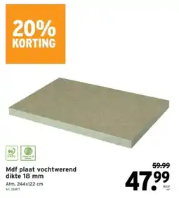 GAMMA Mdf plaat vochtwerend dikte aanbieding