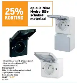 GAMMA op alle Niko Hydro 55+ schakel materiaal aanbieding