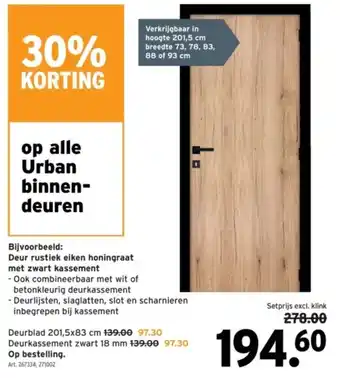 GAMMA Op alle urban binnendeuren aanbieding