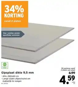 GAMMA Gipsplaat dikte 9,5 mm aanbieding