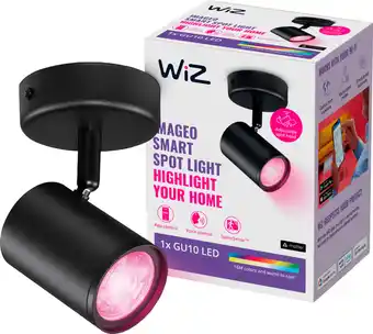 Coolblue WiZ 1 spot Imageo zwart - Gekleurd en Wit licht - GU10 aanbieding