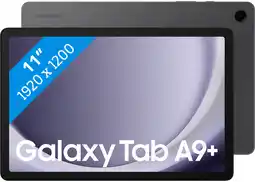 Coolblue Samsung Galaxy Tab A9 Plus 11 inch 64GB Wifi + 5G Grijs aanbieding