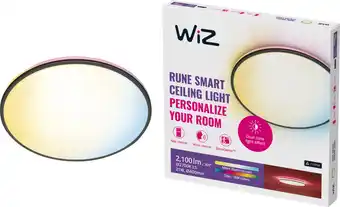 Coolblue WiZ Plafonnier Rune - Éclairage Coloré et Blanc - Noir aanbieding