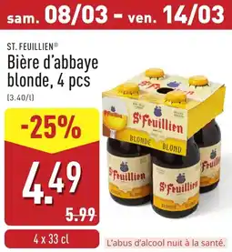 ALDI St. feuillien bière d'abbaye blonde 4 pcs aanbieding