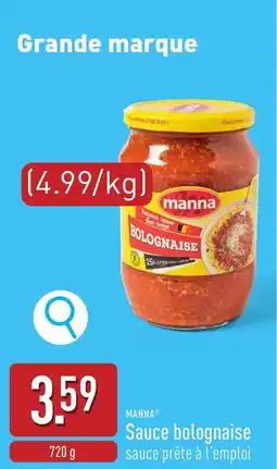 ALDI MANNA Sauce bolognaise sauce prête à l'emploi aanbieding