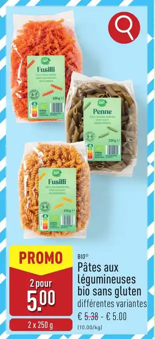 ALDI Bio pâtes aux légumineuses bio sans gluten aanbieding