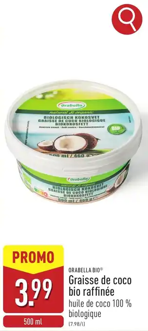 ALDI Orabella bio graisse de coco bio raffinée aanbieding