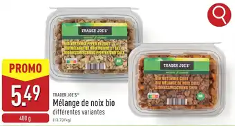 ALDI Trader joe's mélange de noix bio aanbieding