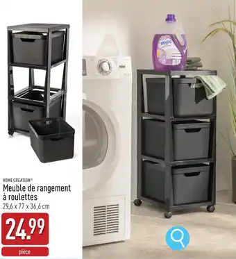 ALDI Home creation meuble de rangement à roulettes aanbieding