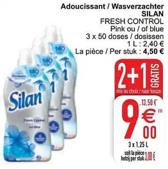 Cora Adoucissant - wasverzachter silan fresh control 1,25liter aanbieding