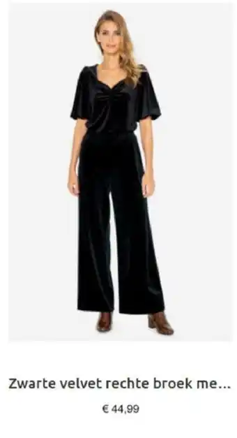 Zwarte velvet rechte broek me...
