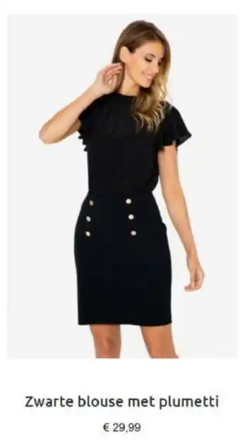 Zwarte blouse met plumetti