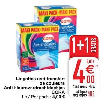 Cora Lingettes anti-transfert de couleurs anti-kleuroverdrachtdoekjes cora aanbieding