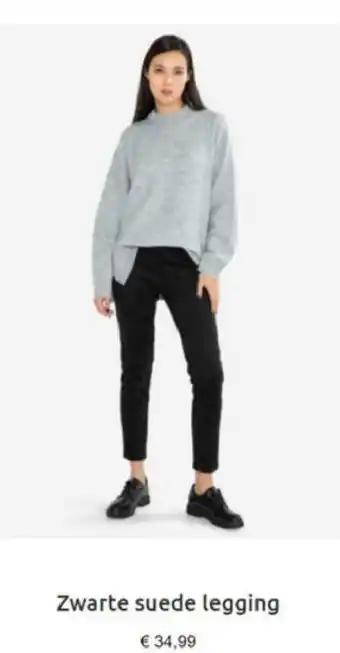 Zwarte suede legging