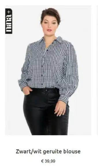 Zwart/wit geruite blouse
