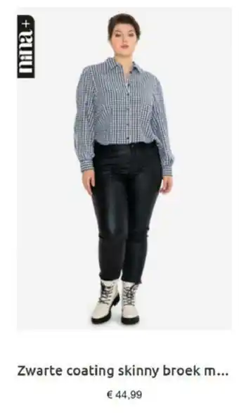 Bel en Bo Zwarte coating skinny broek m... aanbieding
