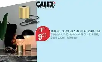 Led volglas filament kopspiegel