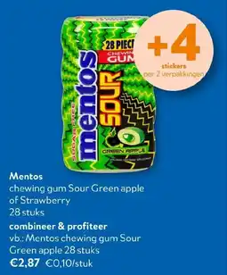 OKay Mentos chewing gum Sour Green apple of Strawberry aanbieding