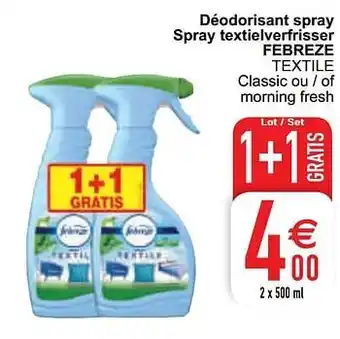 Cora Déodorisant spray spray textielverfrisser febreze textile 500ml aanbieding