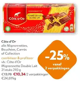 OKay Côte d'Or Mignonnette Double Lait aanbieding