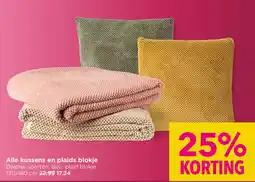 Xenos Alle kussens en plaids blokje aanbieding