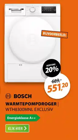 Expert Bosch warmtepompdroger WTH8300MNL exclusiv aanbieding