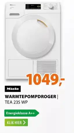 Expert Miele warmtepompdroger tea 235 WP aanbieding