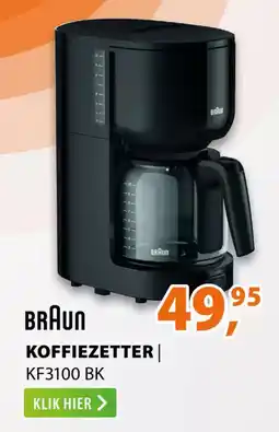 Expert Braun koffiezetter  KF3100 BK aanbieding