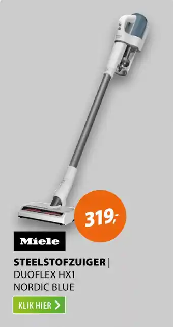 Expert Miele steelstofzuiger duoflex HX1 nordic blue aanbieding