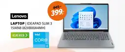 Expert Lenovo laptop  ideapad slim 3 15IAN8 82XB00A4MH aanbieding