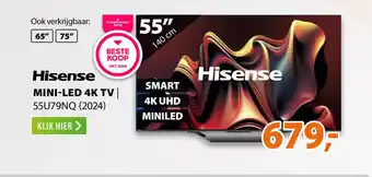 Expert Hisense mini LED 4K TV  55U79NQ 2024 aanbieding