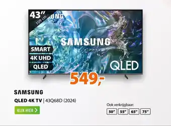 Expert Samsung QLED 4K TV 43Q68D 2024 aanbieding