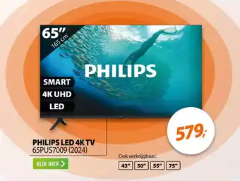 Expert Philips LED 4K TV 65PUS7009 2024 aanbieding