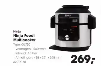 Hanos Ninja foodi multicooker  OL750 aanbieding