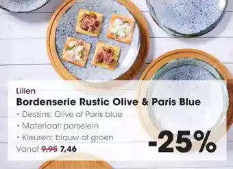 Hanos Lilien bordenserie rustic olive & paris blue aanbieding