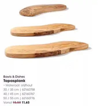 Hanos Bowls & dishes tapasplank aanbieding