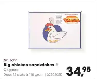 Hanos Mr. john big chicken sandwiches aanbieding