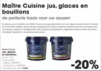 Hanos Maître cuisine jus glaces en bouillons aanbieding