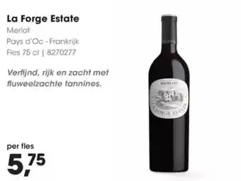 Hanos La forge estate merlot aanbieding